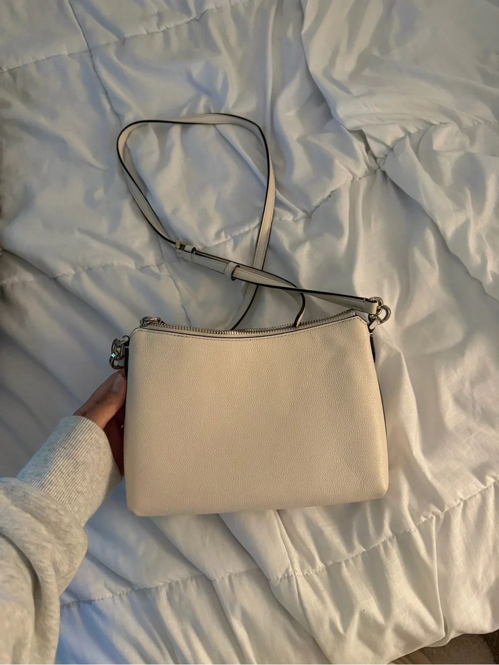 kate spade Pebbled Leather Cream Crossbody Bag
